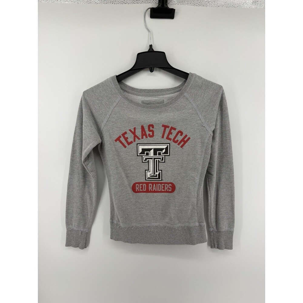 Camp David Gray Boat Neck Texas Tech Red Raiders Sweater